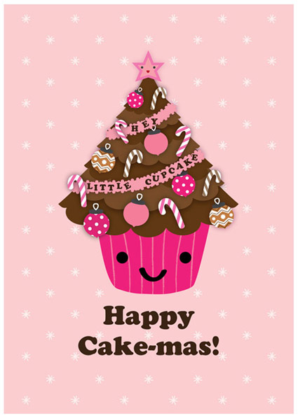 Hey Little Cupcake Christmas Card Design